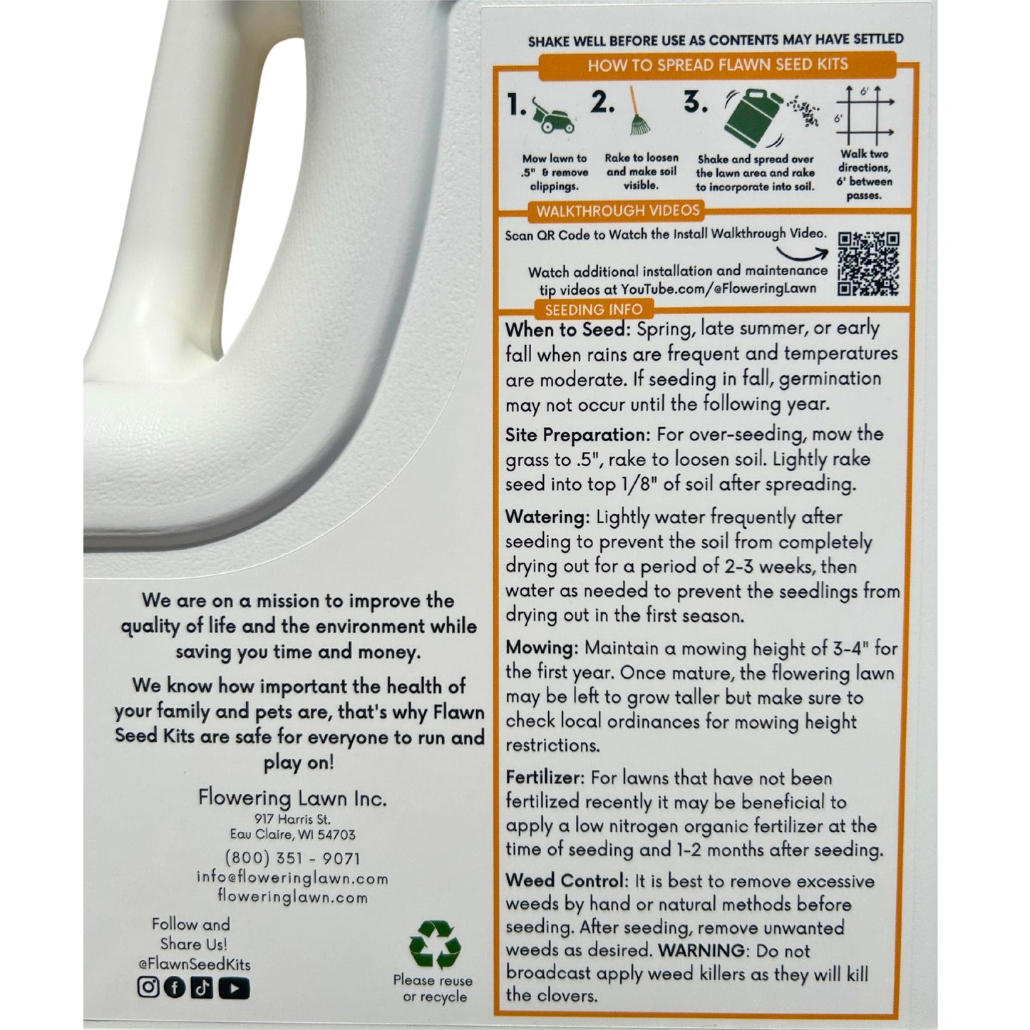 Tri-Color Clover Seed Easy Spread Shaker